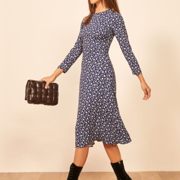 Reformation Blue Moon Dress Monterey Size 10 NWT - Picture 2 of 11